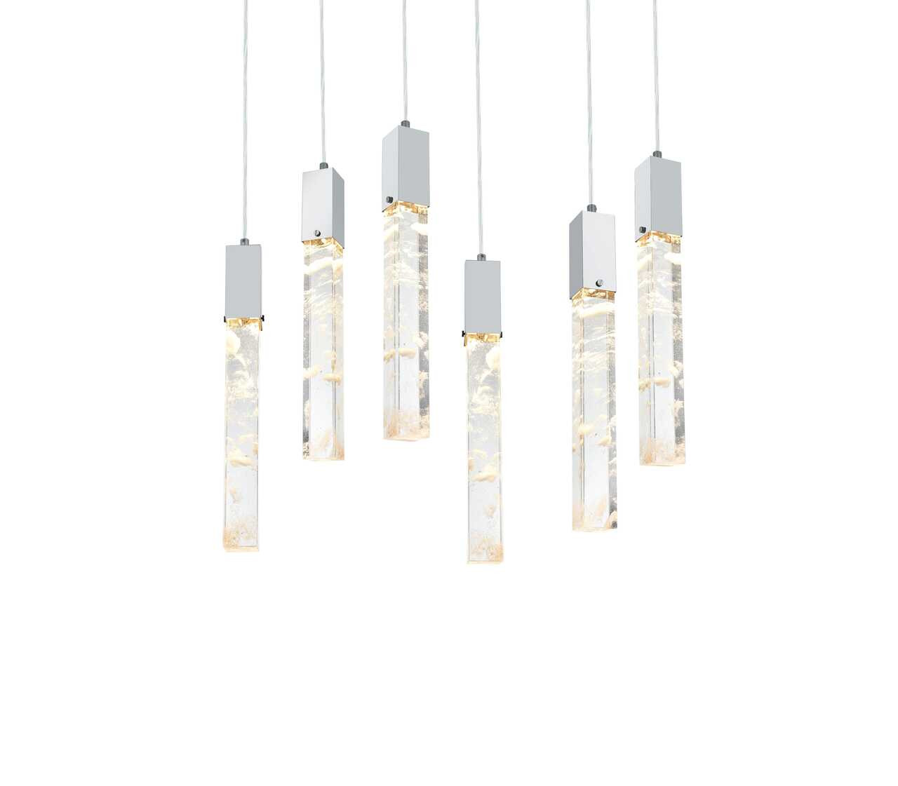 ELEGANT LIGHTING 2088D32C Aurora 32 inch Pendant in Chrome