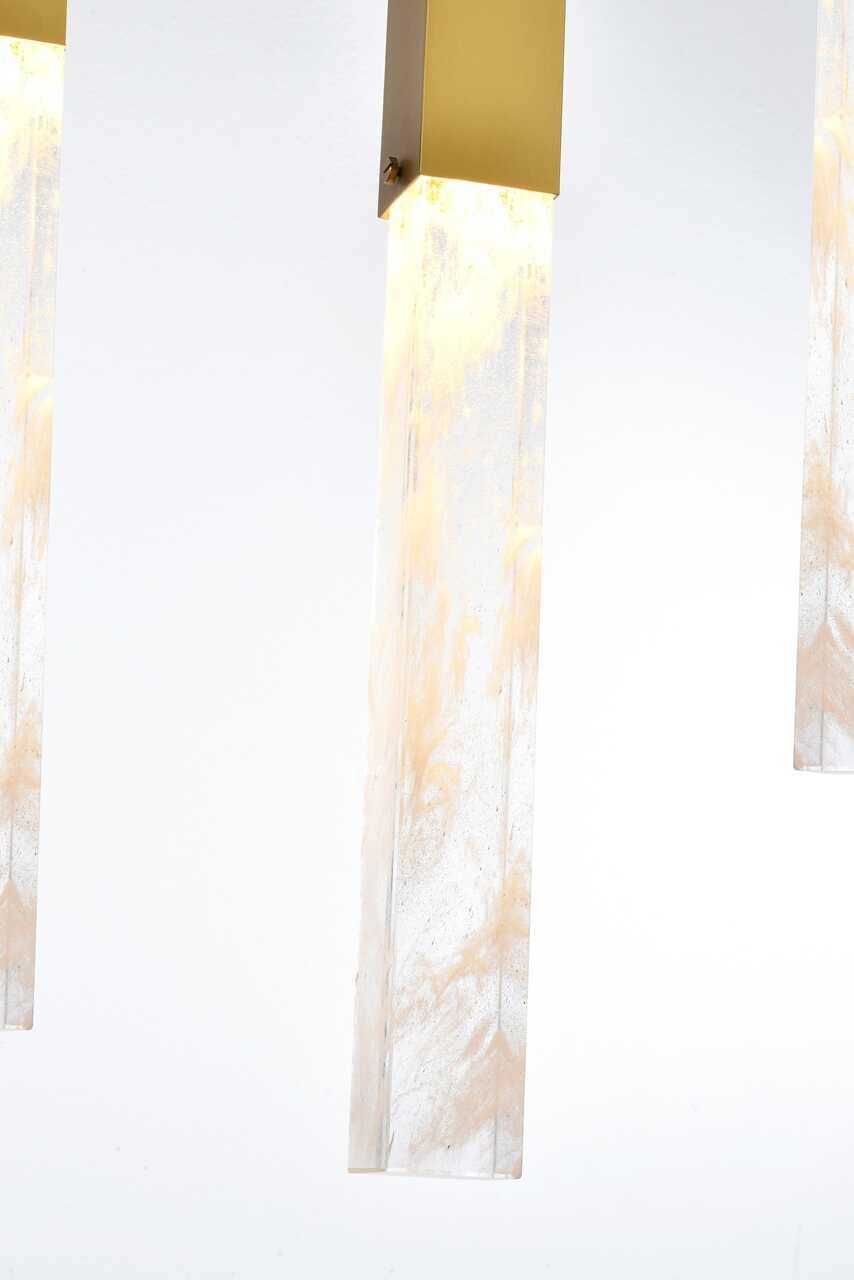 ELEGANT LIGHTING 2088D36SG Aurora 36 inch Pendant in Satin Gold