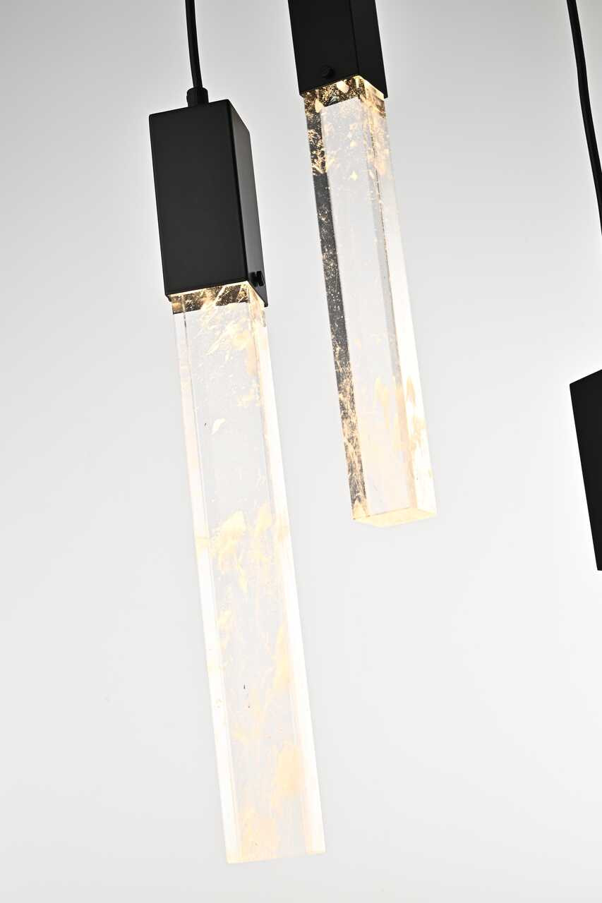 ELEGANT LIGHTING 2088D42BK Aurora 42 inch Pendant in Black