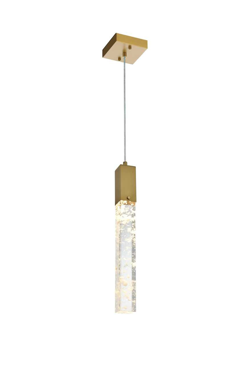 ELEGANT LIGHTING 2088D5SG Aurora 5 inch Pendant in Satin Gold