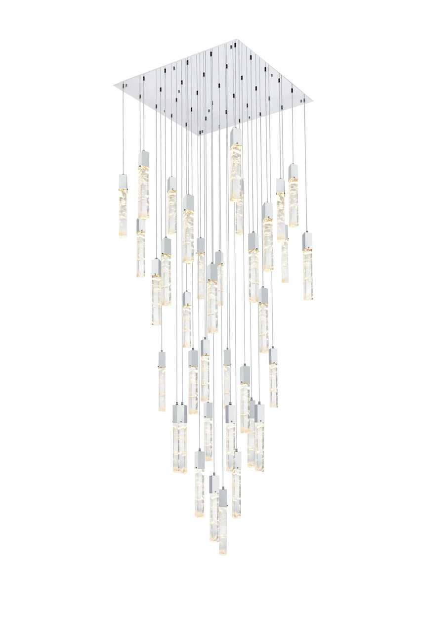 ELEGANT LIGHTING 2088G42SG Aurora 42 inch Chandelier in Satin Gold