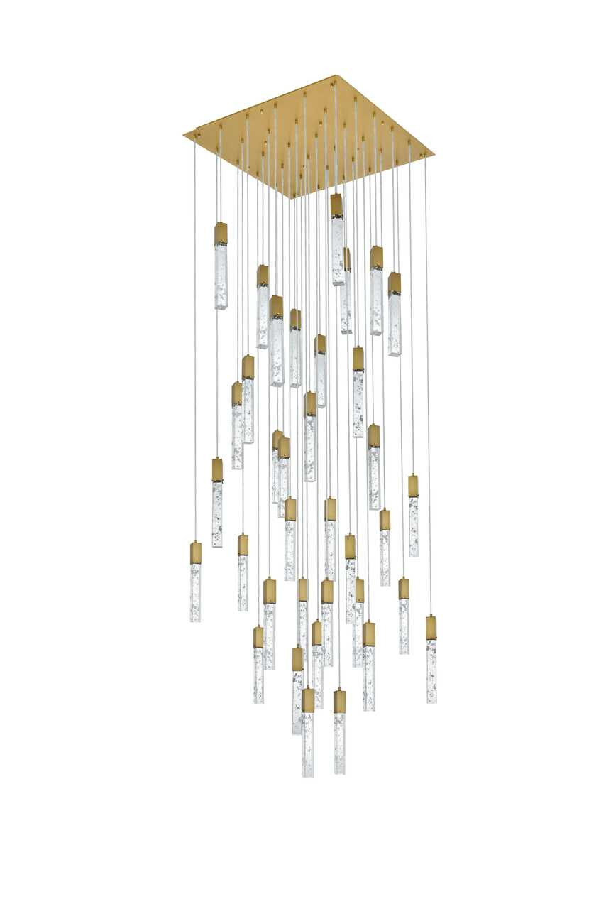 ELEGANT LIGHTING 2088G42SG Aurora 42 inch Chandelier in Satin Gold
