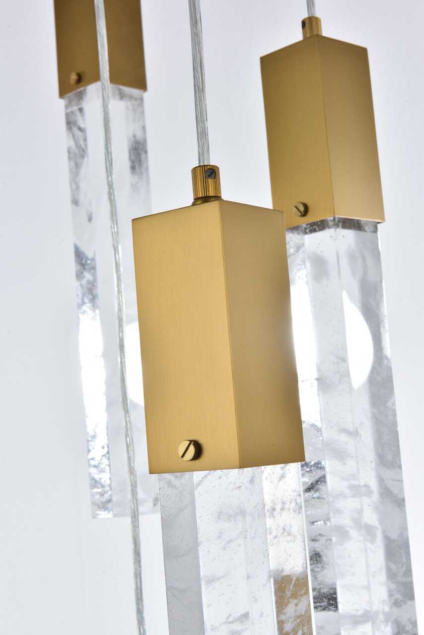 ELEGANT LIGHTING 2089D24SG Aurora 24 inch Chandelier in Satin Gold
