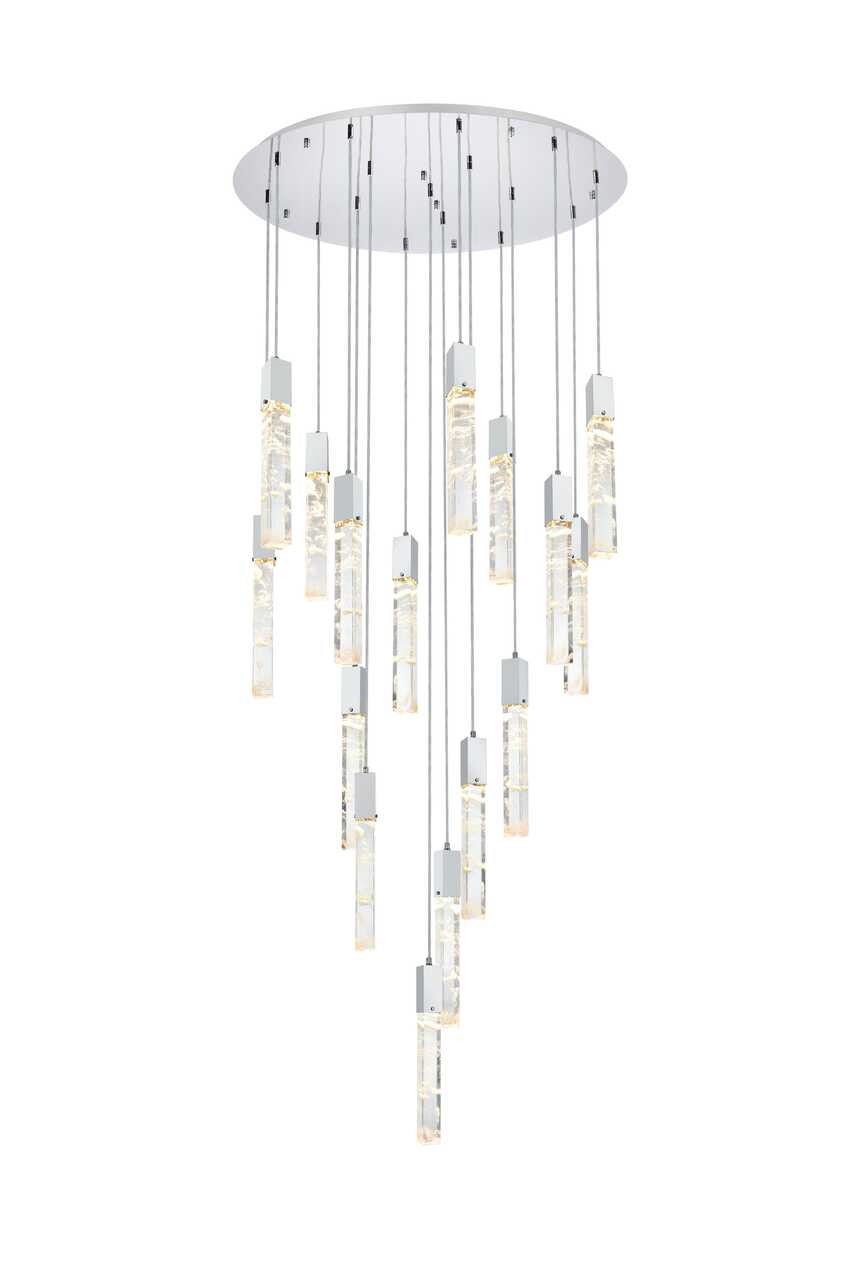 ELEGANT LIGHTING 2089G36C Aurora 36 inch Chandelier in Chrome