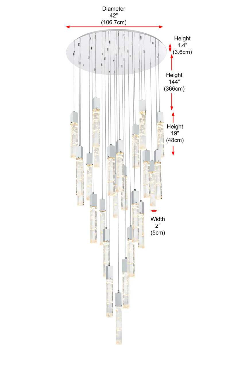 ELEGANT LIGHTING 2089G42C Aurora 42 inch Chandelier in Chrome