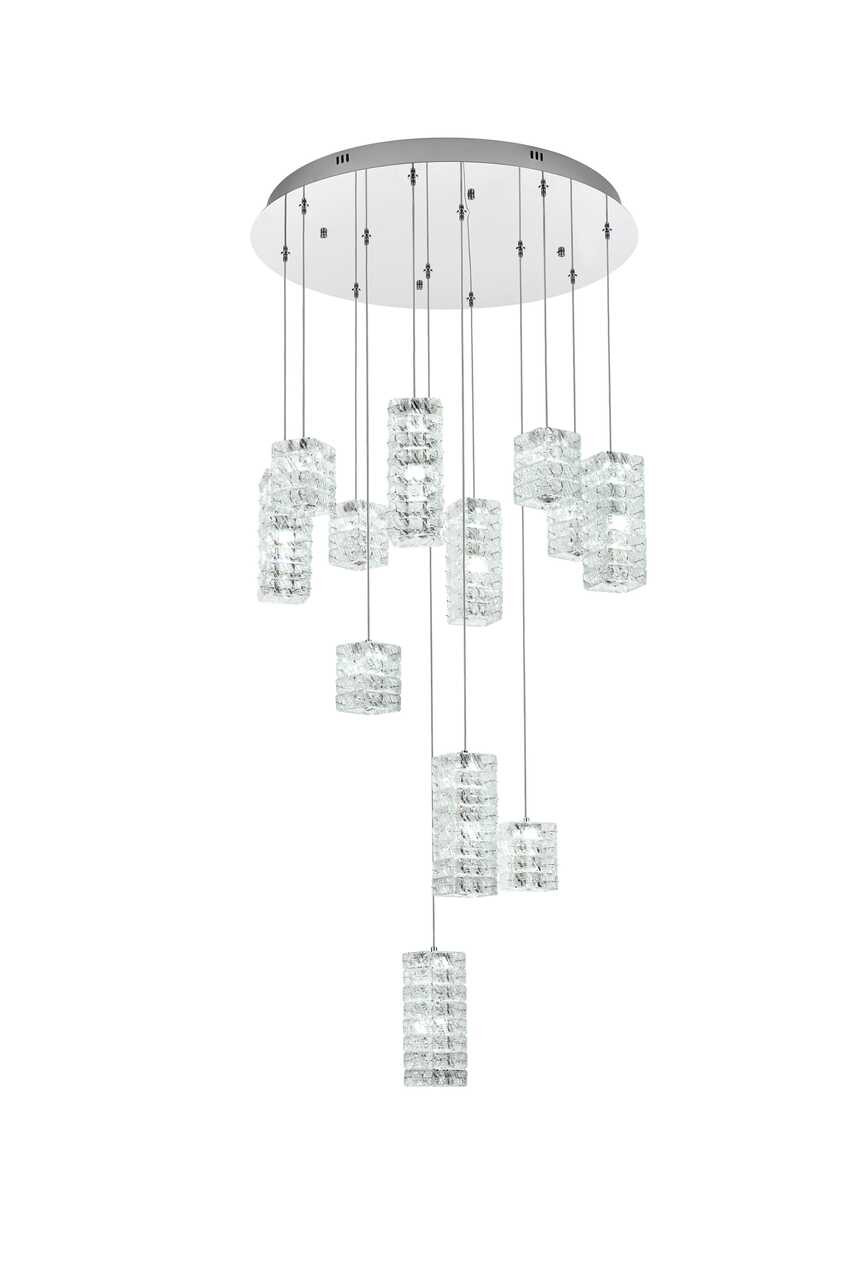 ELEGANT LIGHTING 3680D28C Aston 28 inch LED Pendant in Chrome