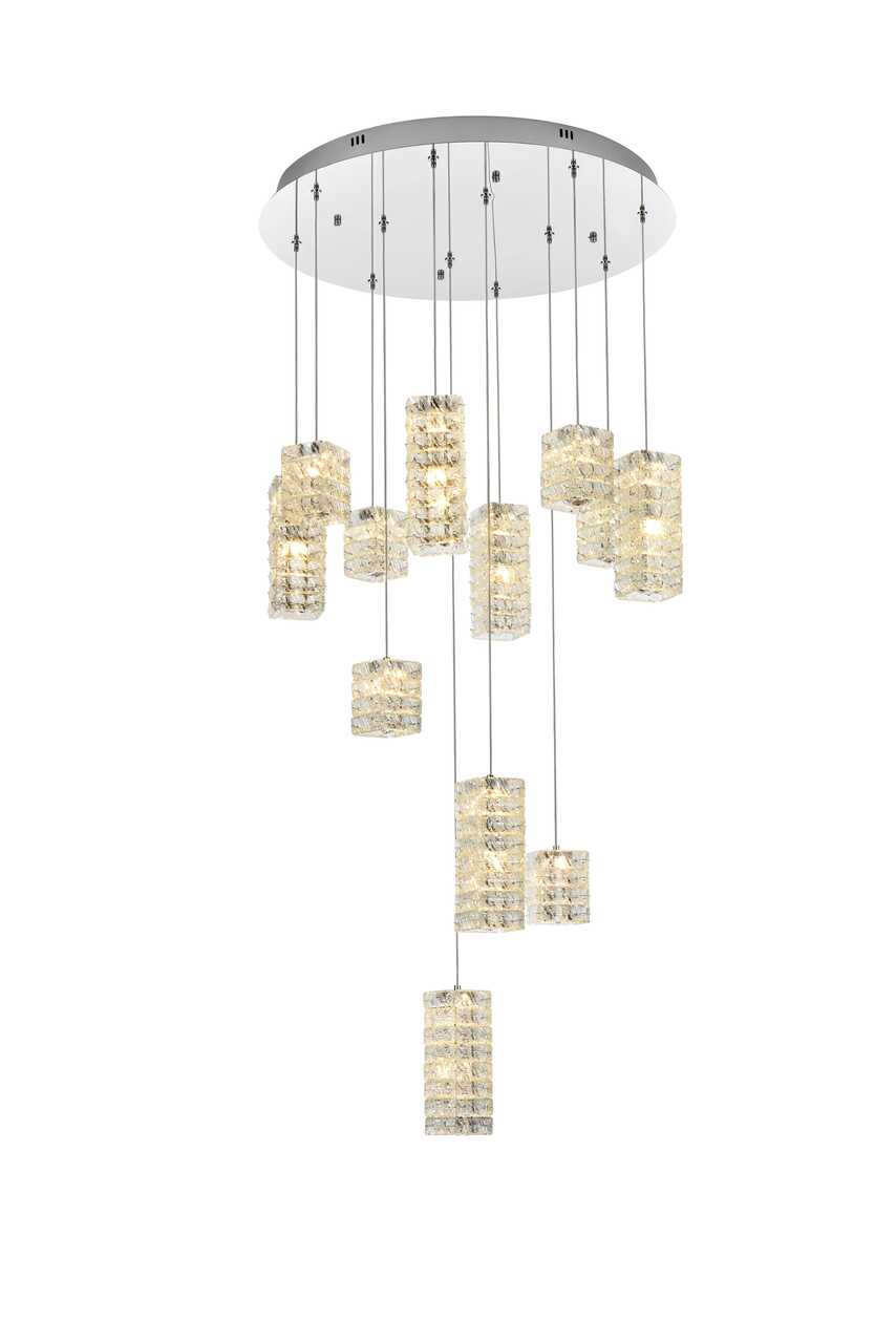 ELEGANT LIGHTING 3680D28C Aston 28 inch LED Pendant in Chrome