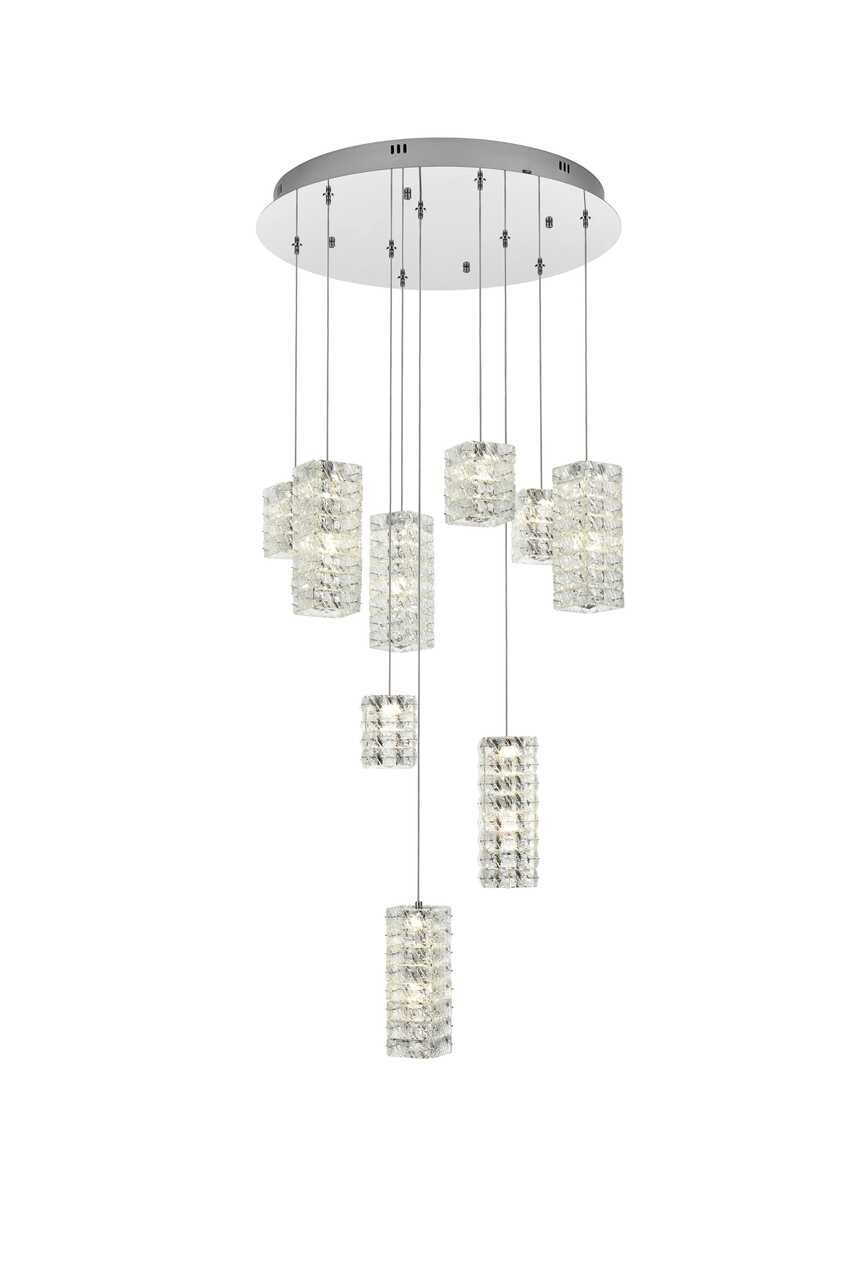 ELEGANT LIGHTING 3680D9C Aston 24 inch LED Pendant in Chrome