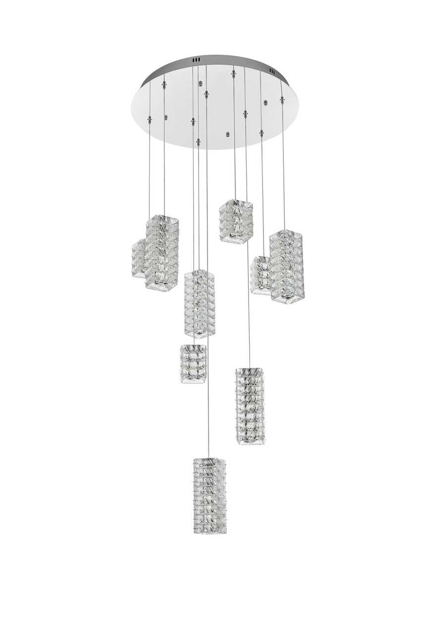 ELEGANT LIGHTING 3680D9C Aston 24 inch LED Pendant in Chrome