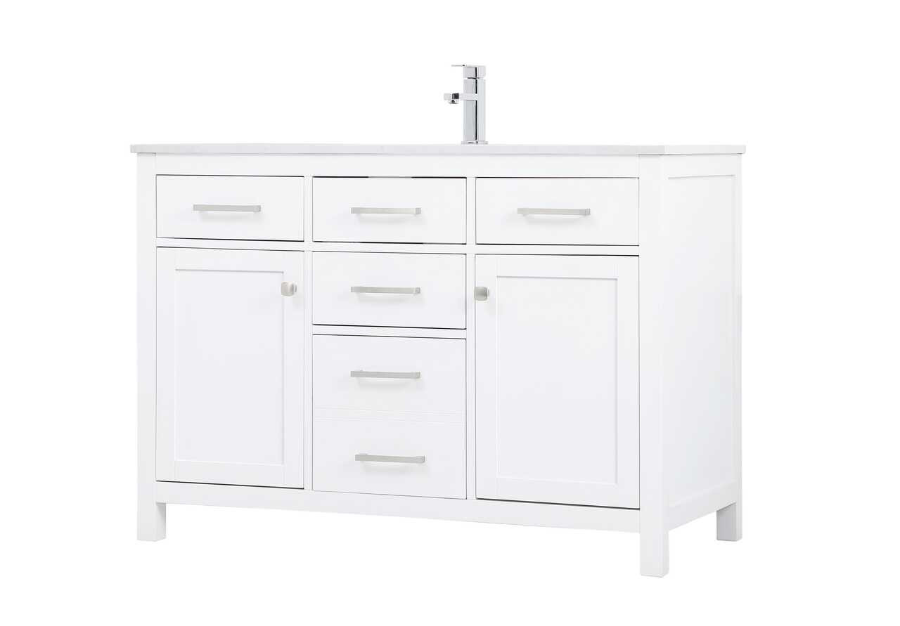 ELEGANT KITCHEN AND BATH VF23348WH 48 Inch Single Bathroom Vanity In White