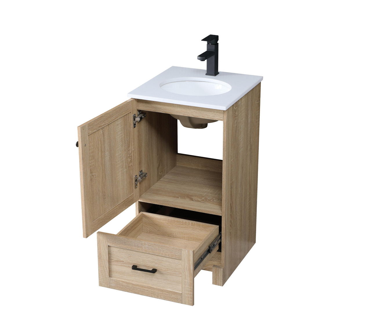 ELEGANT KITCHEN AND BATH VF2818MW 18 Inch Single Bathroom Vanity In Mango Wood