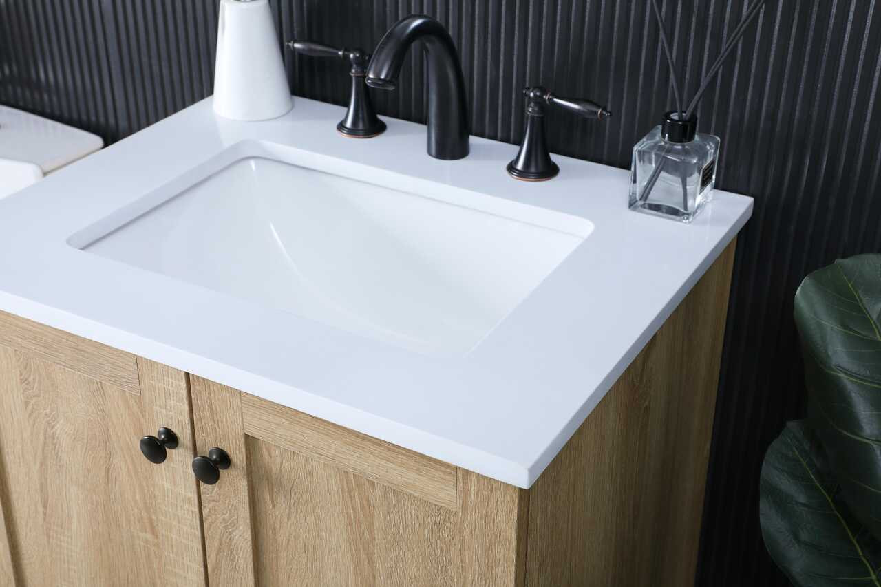 ELEGANT KITCHEN AND BATH VF2824MW 24 Inch Single Bathroom Vanity In Mango Wood