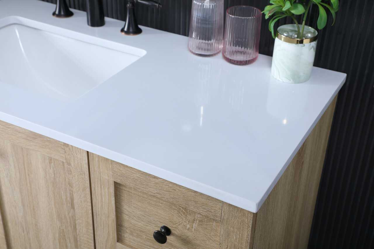 ELEGANT KITCHEN AND BATH VF2836MW 36 Inch Single Bathroom Vanity In Mango Wood