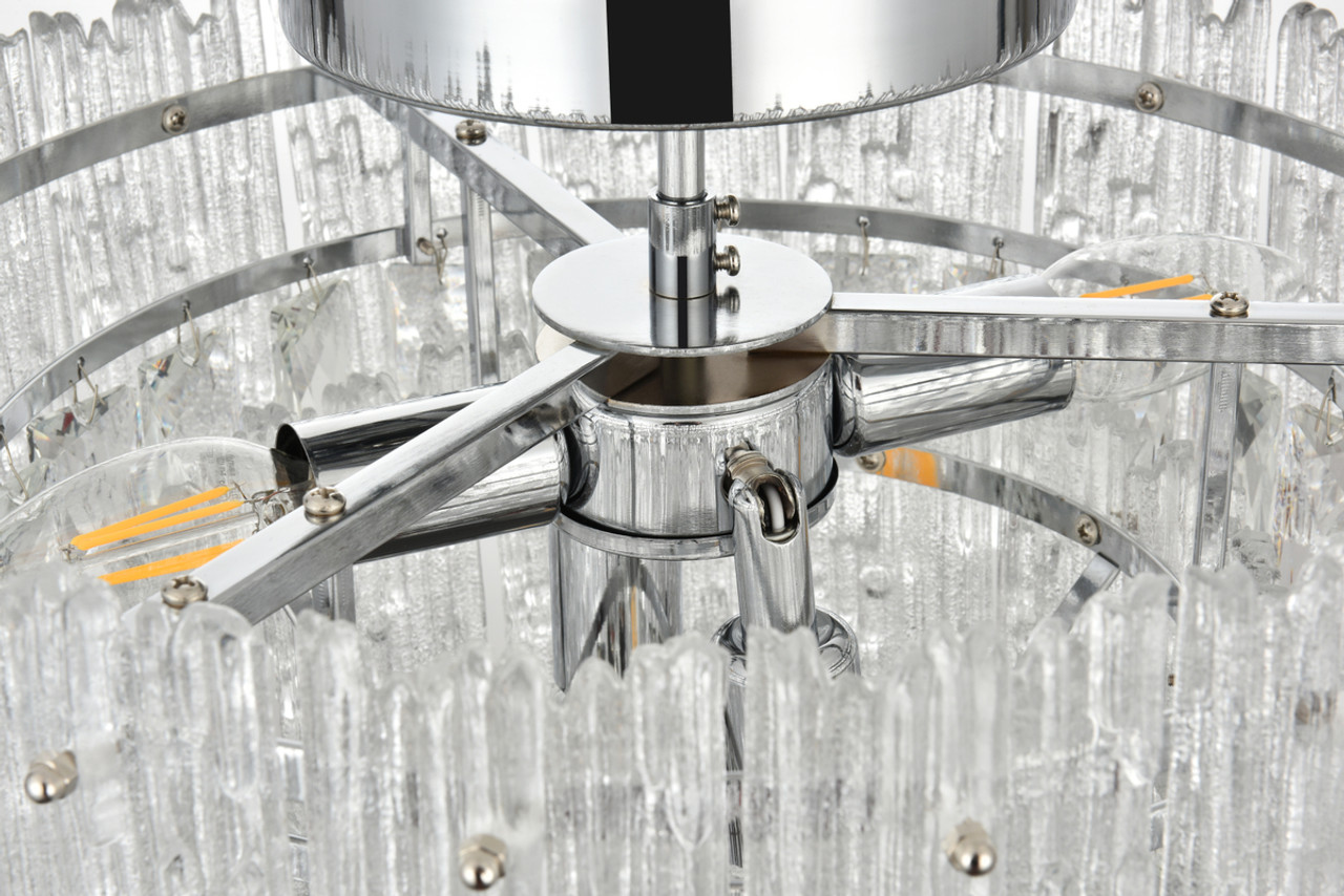 ELEGANT LIGHTING 1780F15C Emilia 15 inch Flush Mount Light  in Chrome