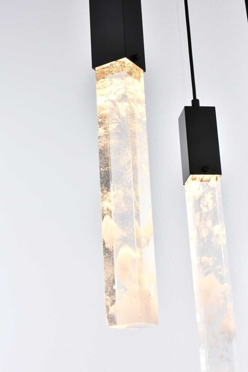 ELEGANT LIGHTING 2088D16BK Aurora 16 inch Pendant in Black