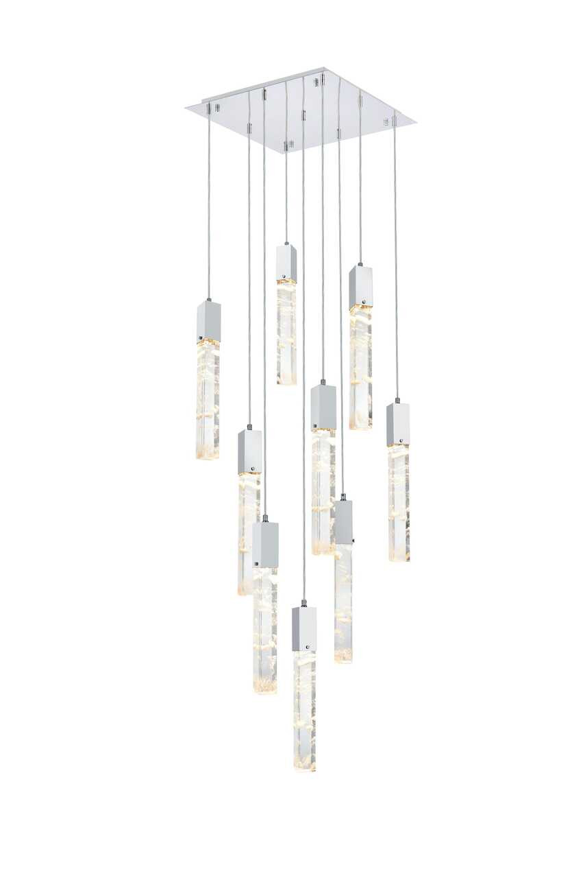 ELEGANT LIGHTING 2088D20C Aurora 20 inch Pendant in Chrome