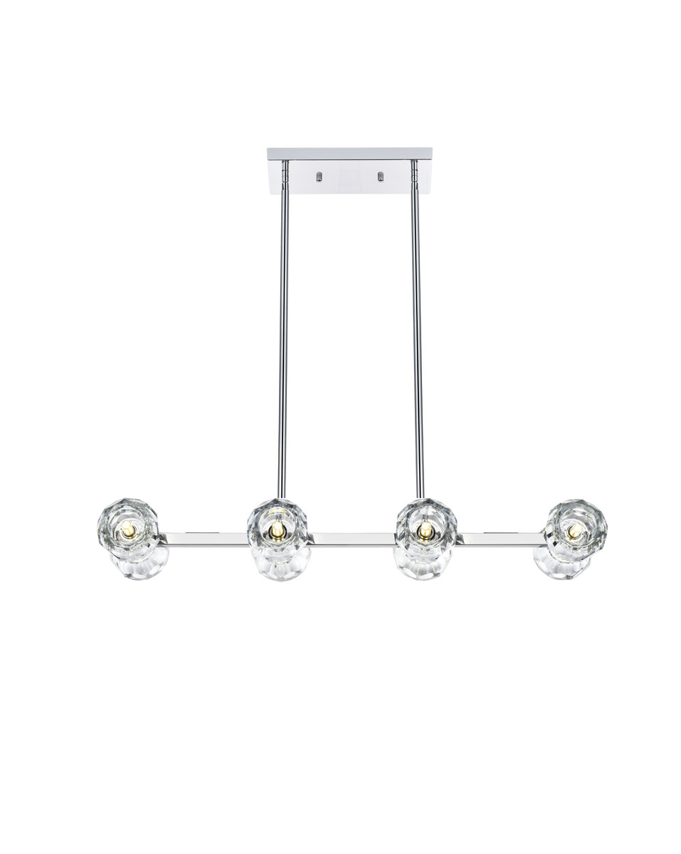 ELEGANT LIGHTING 3505D31C Eren 31 inch Pendant Light in Chrome