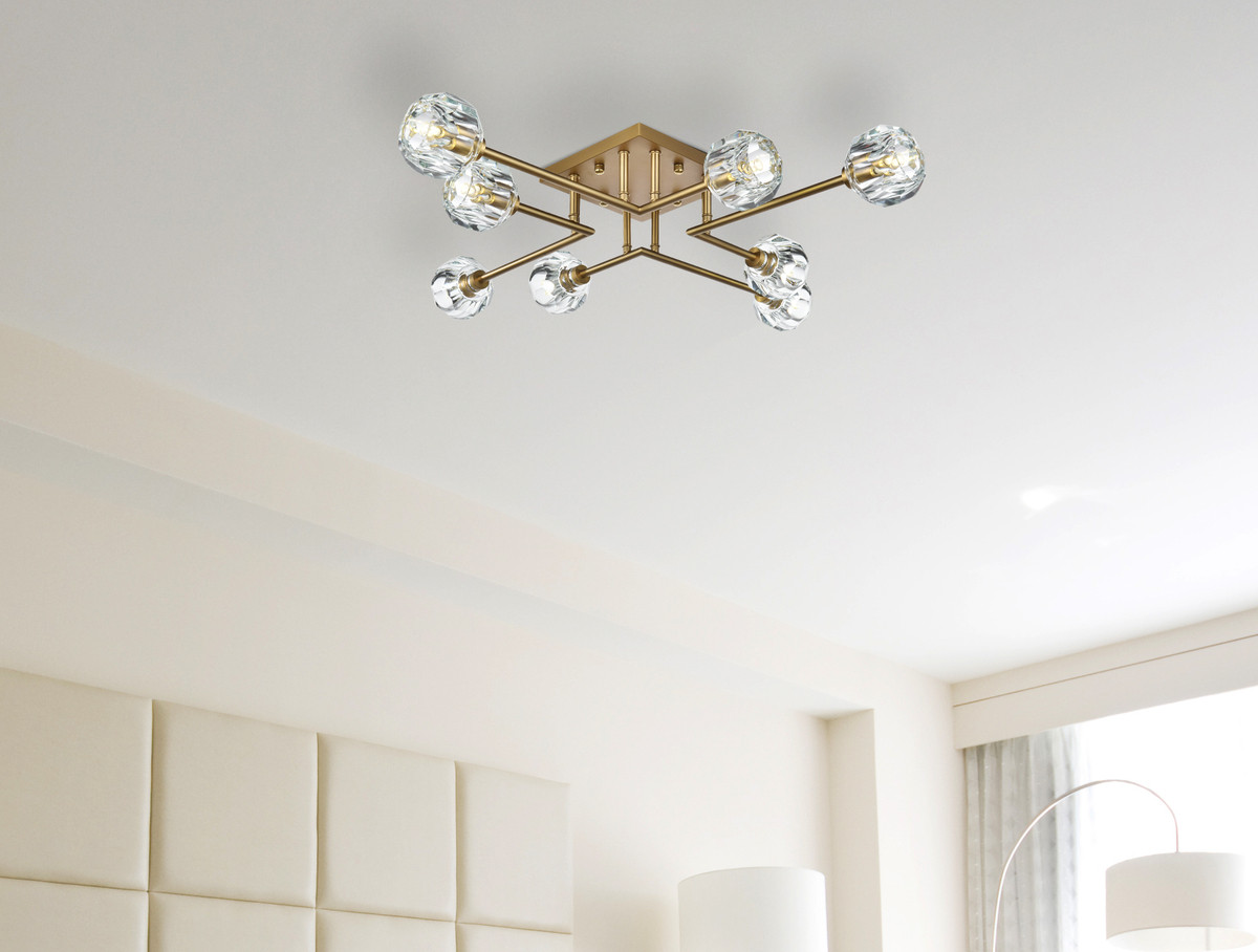 ELEGANT LIGHTING 3505F31SG Eren 31 inch Flush Mount in Satin Gold