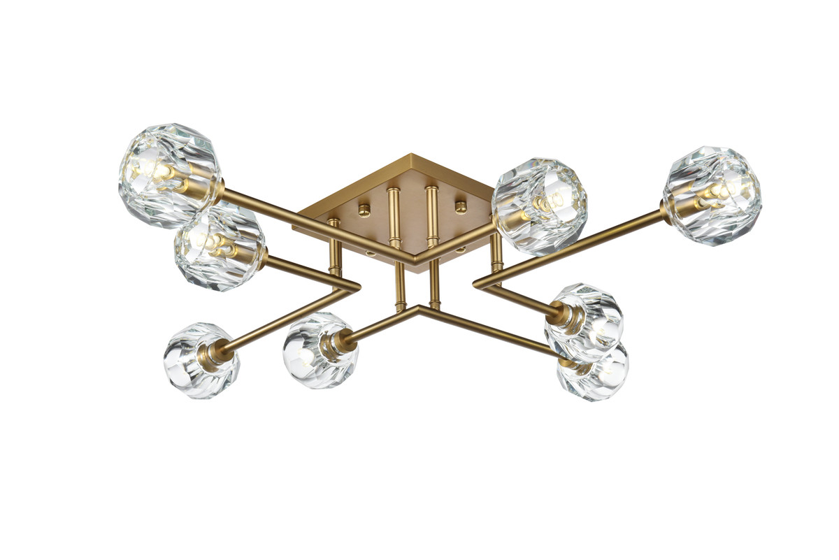 ELEGANT LIGHTING 3505F31SG Eren 31 inch Flush Mount in Satin Gold