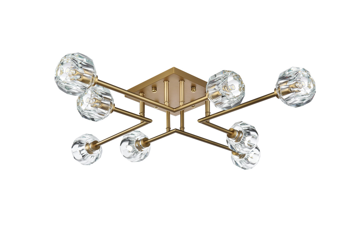 ELEGANT LIGHTING 3505F31SG Eren 31 inch Flush Mount in Satin Gold