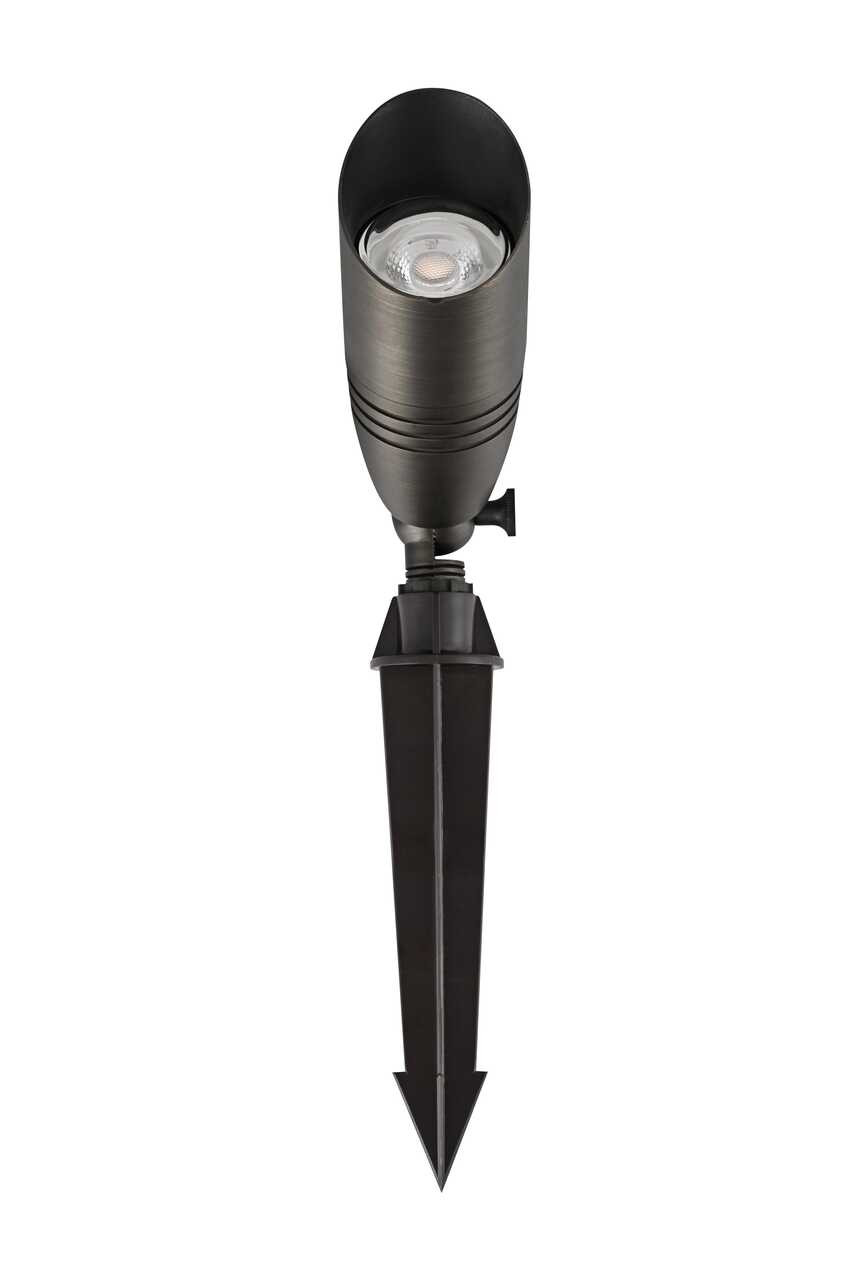 ELITCO LIGHTING C030L-DB Outdoor 12V Cast Brass spot light 3 inch Wide x 8.5 inch High in Dark Bronze with spring