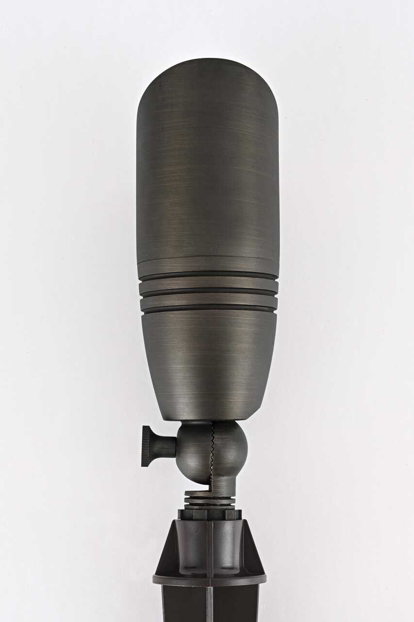 ELITCO LIGHTING C030L-DB Outdoor 12V Cast Brass spot light 3 inch Wide x 8.5 inch High in Dark Bronze with spring