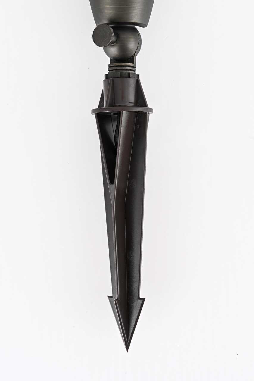 ELITCO LIGHTING C030L-DB Outdoor 12V Cast Brass spot light 3 inch Wide x 8.5 inch High in Dark Bronze with spring