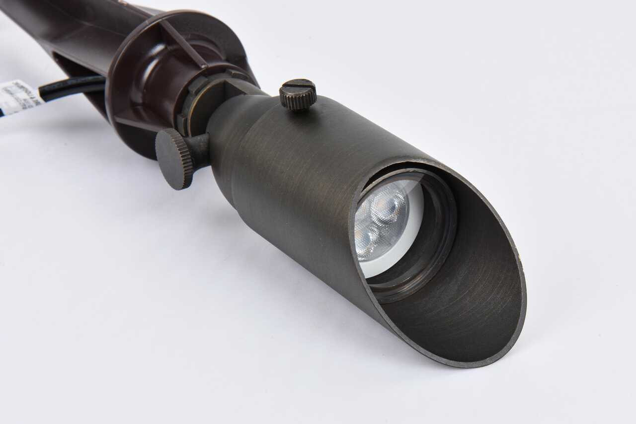 ELITCO LIGHTING C050-DB Outdoor 12V Cast Brass spot light 1.75 inch Wide x 4.5 inch High in Dark Bronze