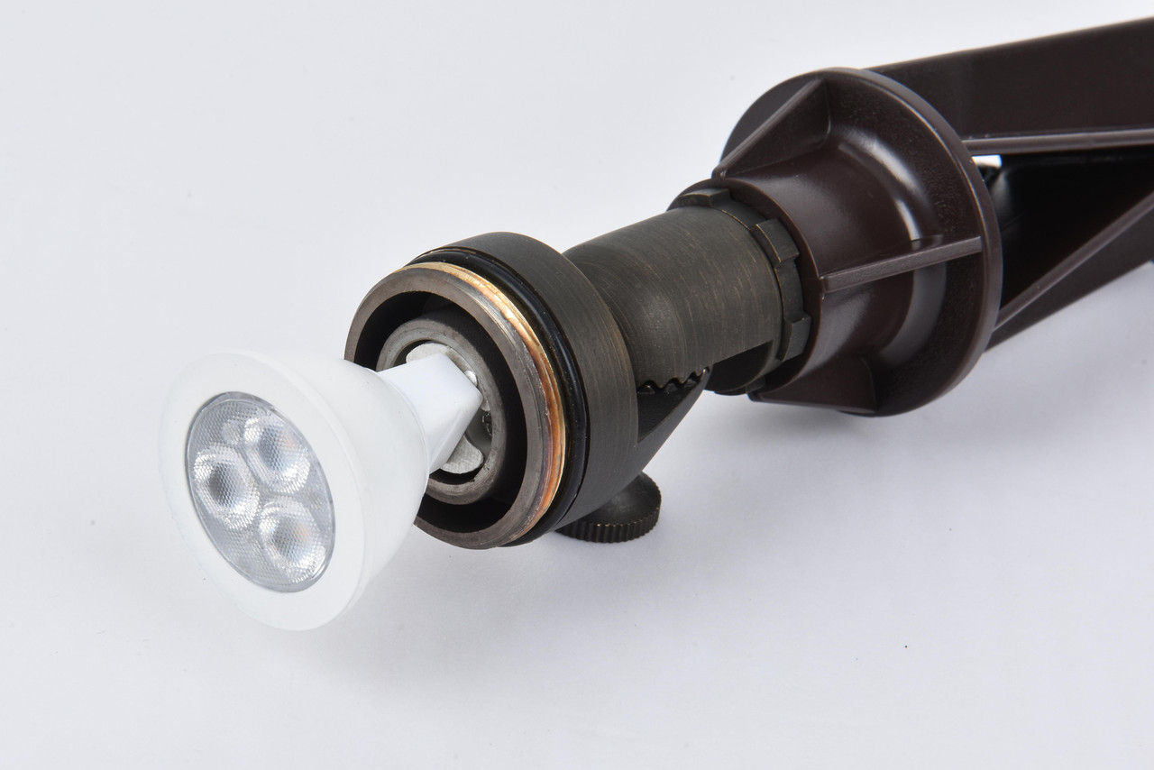 ELITCO LIGHTING C050-DB Outdoor 12V Cast Brass spot light 1.75 inch Wide x 4.5 inch High in Dark Bronze