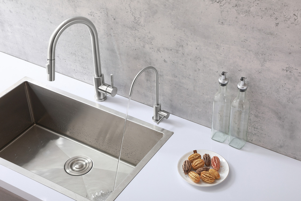 ELEGANT KITCHEN AND BATH FAK-303BNK Rian Single Handle Cold Water Dispenser in Brushed Nickel