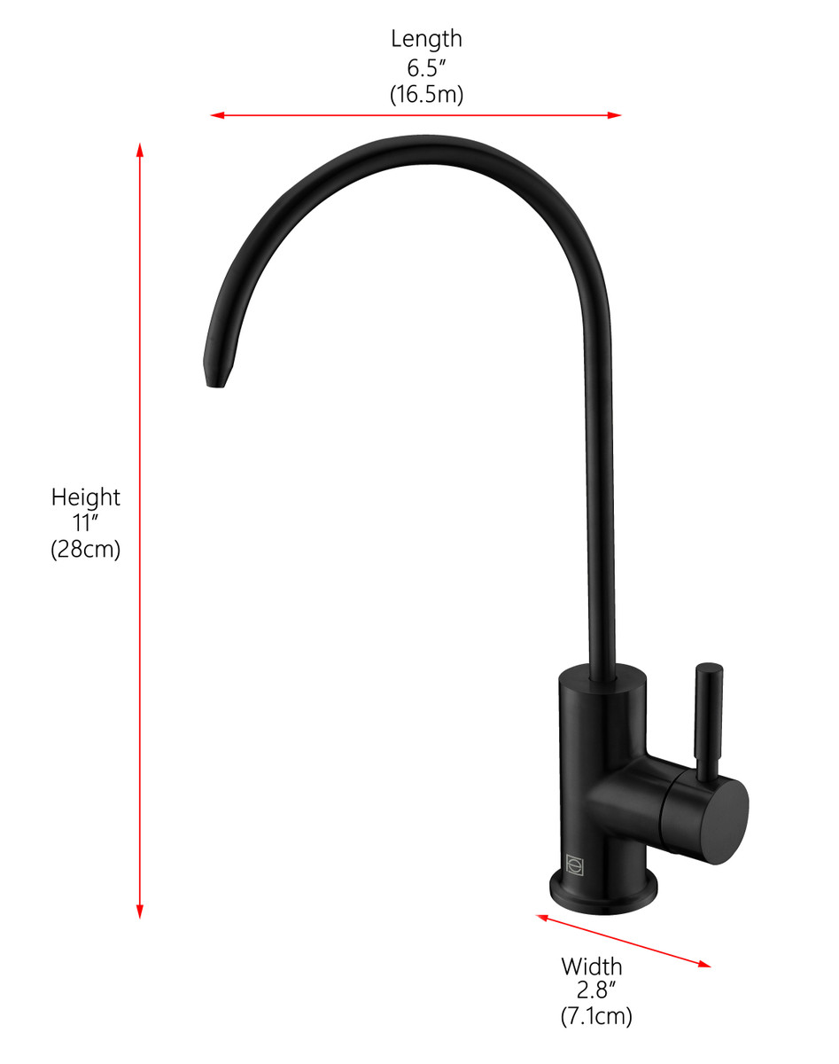 ELEGANT KITCHEN AND BATH FAK-303MBK Rian Single Handle Cold Water Dispenser in Matte Black