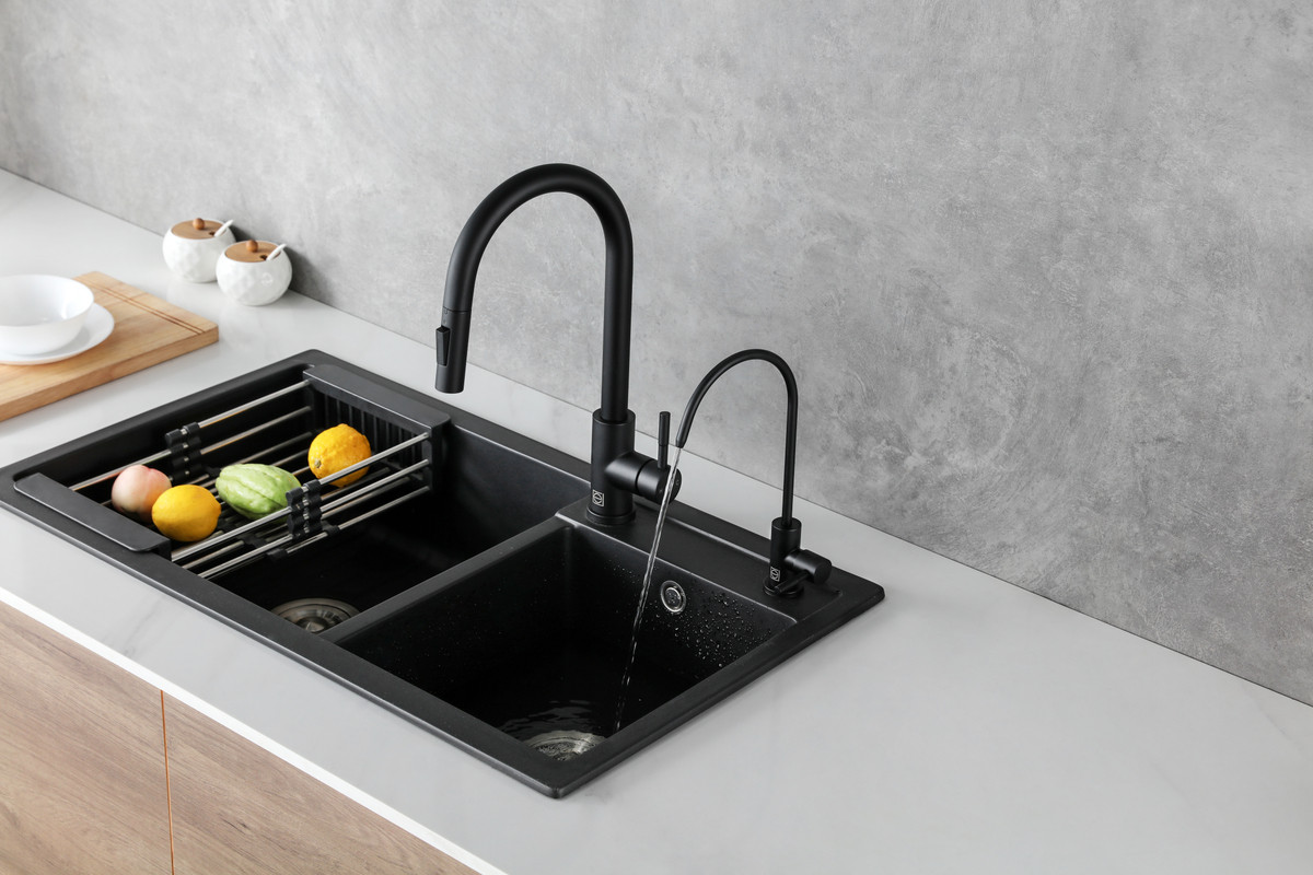 ELEGANT KITCHEN AND BATH FAK-303MBK Rian Single Handle Cold Water Dispenser in Matte Black