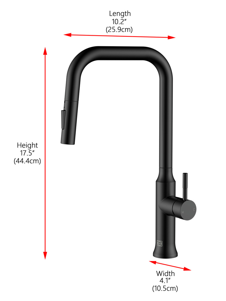 ELEGANT KITCHEN AND BATH FAK-311MBK Noor Single Handle Pull Down Sprayer Kitchen Faucet in Matte Black
