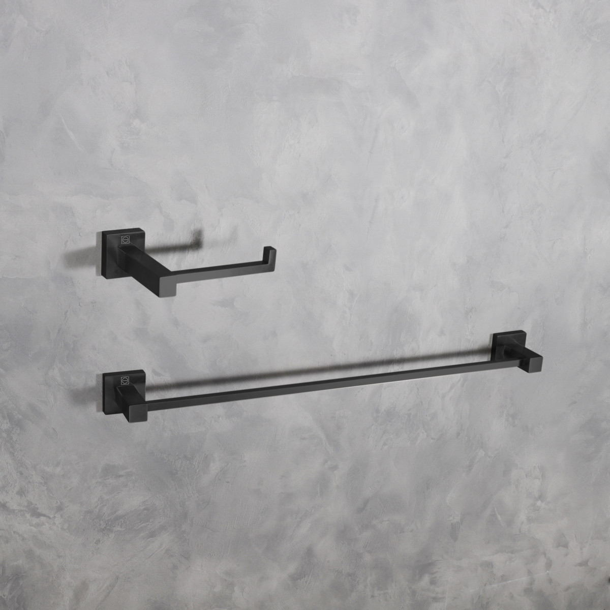 ELEGANT KITCHEN AND BATH HWB-12S2MBK Isla 2-Piece Bathroom Hardware Set in Matte Black