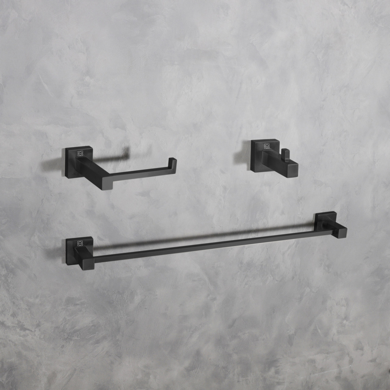 ELEGANT KITCHEN AND BATH HWB-12S3HMBK Isla 3-Piece Bathroom Hardware Set in Matte Black