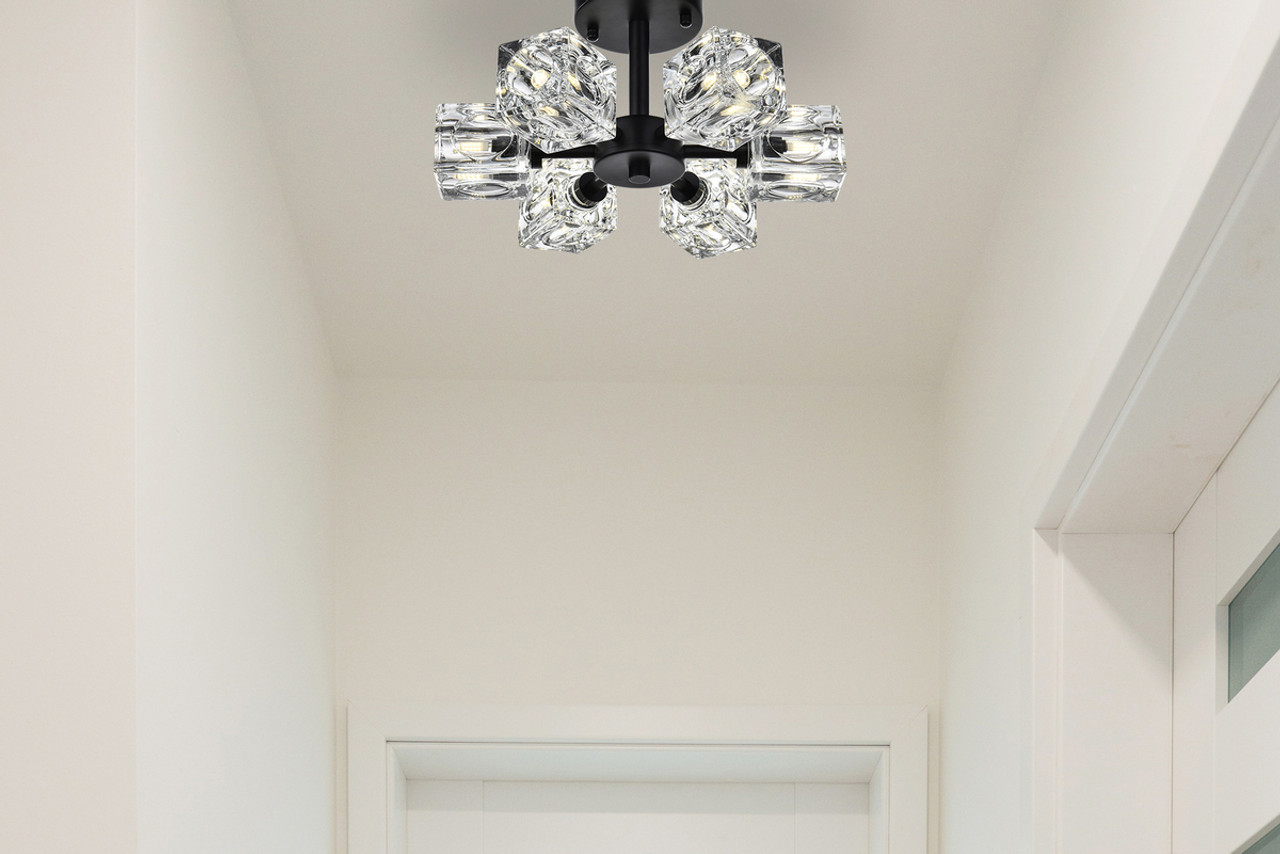 LIVING DISTRICT LD920F14BK Lyra 14 inch Flush Mount in Black
