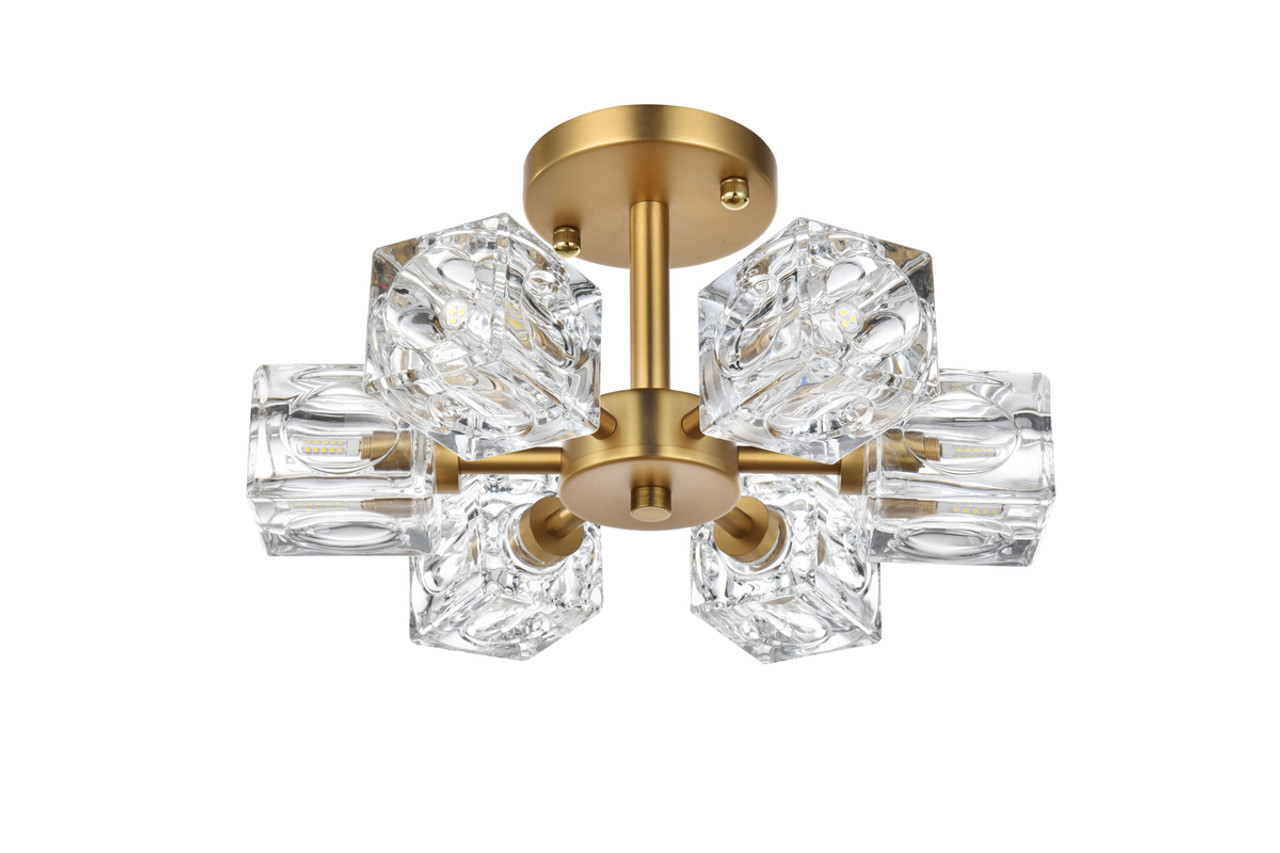 LIVING DISTRICT LD920F14SG Lyra 14 inch Flush Mount in Satin Gold