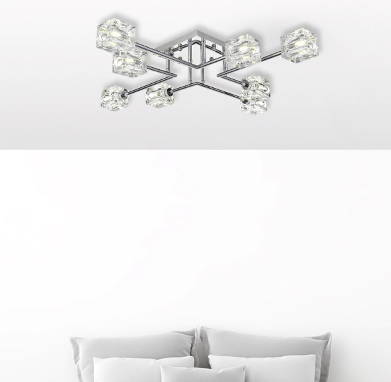 LIVING DISTRICT LD920F32C Lyra 32 inch Flush Mount in Chrome LIVING DISTRICT LD920F32C Lyra 32 inch Flush Mount in Chrome