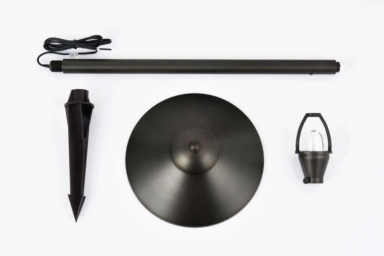ELITCO LIGHTING P800-DB Outdoor 12V Cast Brass path light 9 inch Wide x 24 inch High in Dark Bronze