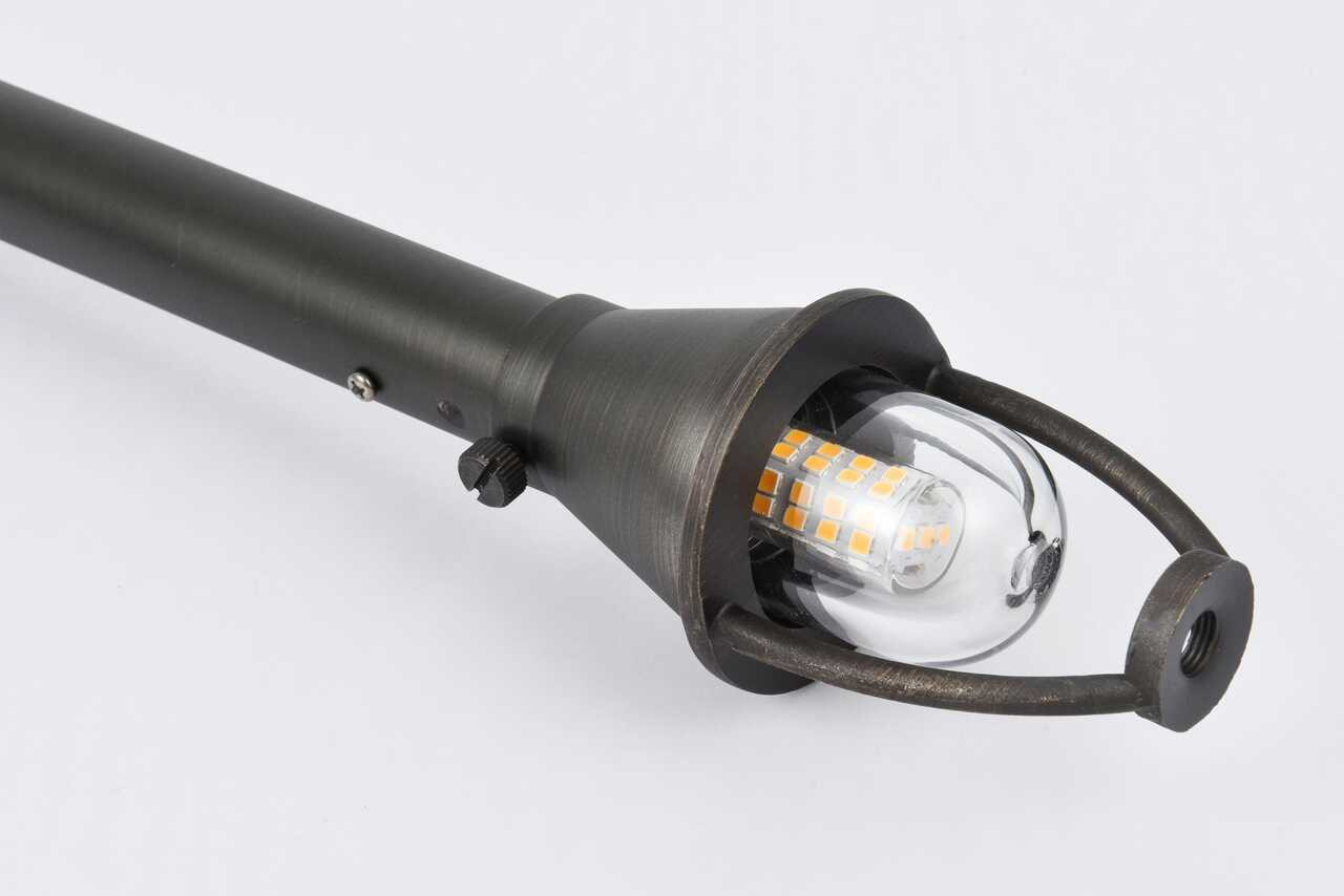 ELITCO LIGHTING P804-DB Outdoor 12V Cast Brass tier path light 9 inch Wide x 24 inch High in Dark Bronze