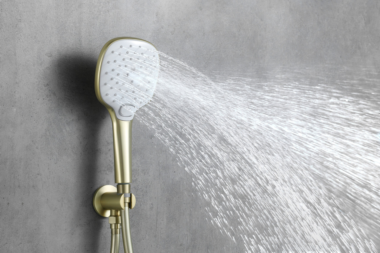 ELEGANT KITCHEN AND BATH FAS-9001BGD George Complete Shower Faucet System with Rough-in Valve in Brushed Gold