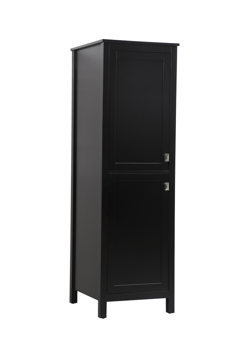 ELEGANT KITCHEN AND BATH SC012065BK 20 Inch Wide Bathroom Linen Storage Freestanding Cabinet In Black