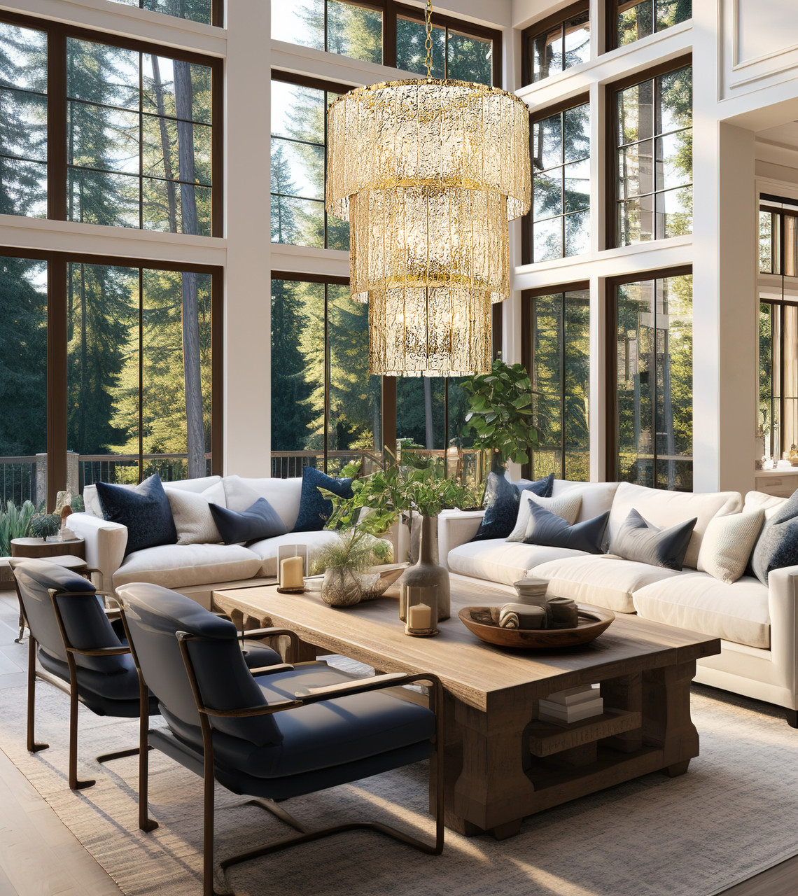 Z-LITE 1943-36MGLD 12 Light Chandelier, Modern Gold