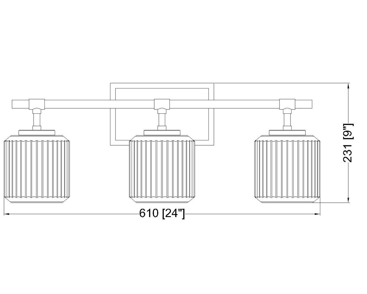 Z-LITE 7515-3V-MB 3 Light Vanity, Matte Black