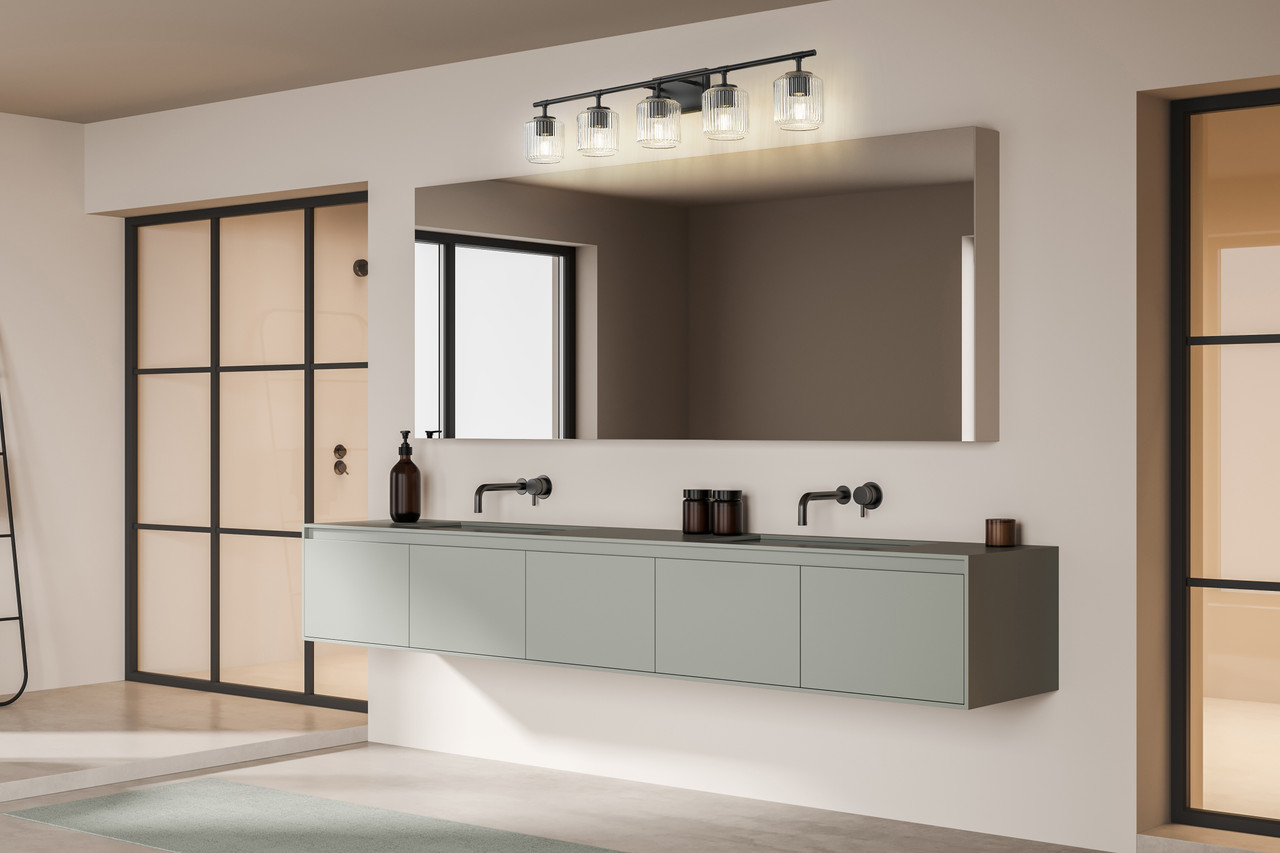 Z-LITE 7515-5V-MB 5 Light Vanity, Matte Black