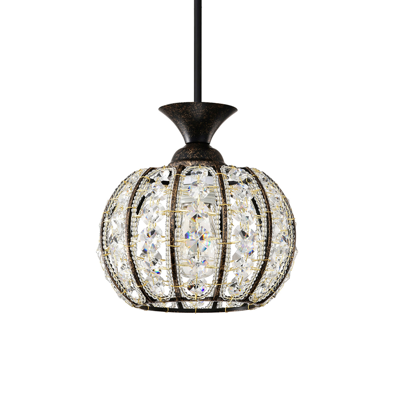 Warehouse of Tiffany's MD254/1AB Doree 7.5 in. 1-Light Indoor Antique Bronze Finish Pendant Light