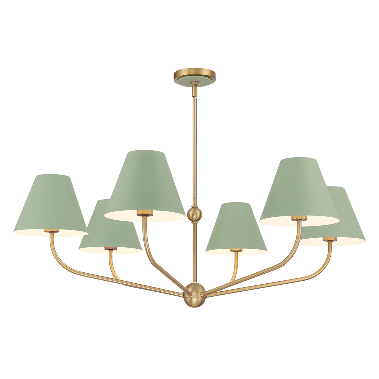 CRYSTORAMA XAV-B9316-VG-GR Xavier 6 Light Vibrant Gold + Green Chandelier