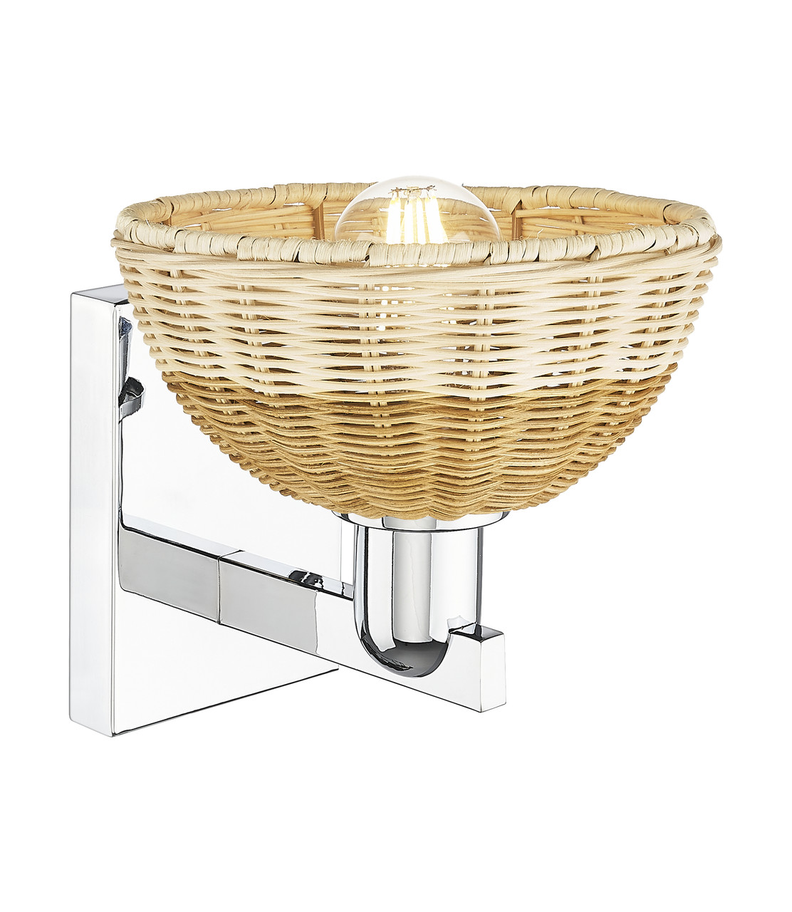 INNOVATIONS 716-1W-PC-NBD2-75-NAT Natural Ballston Dome 1-Light Sconce Polished Chrome