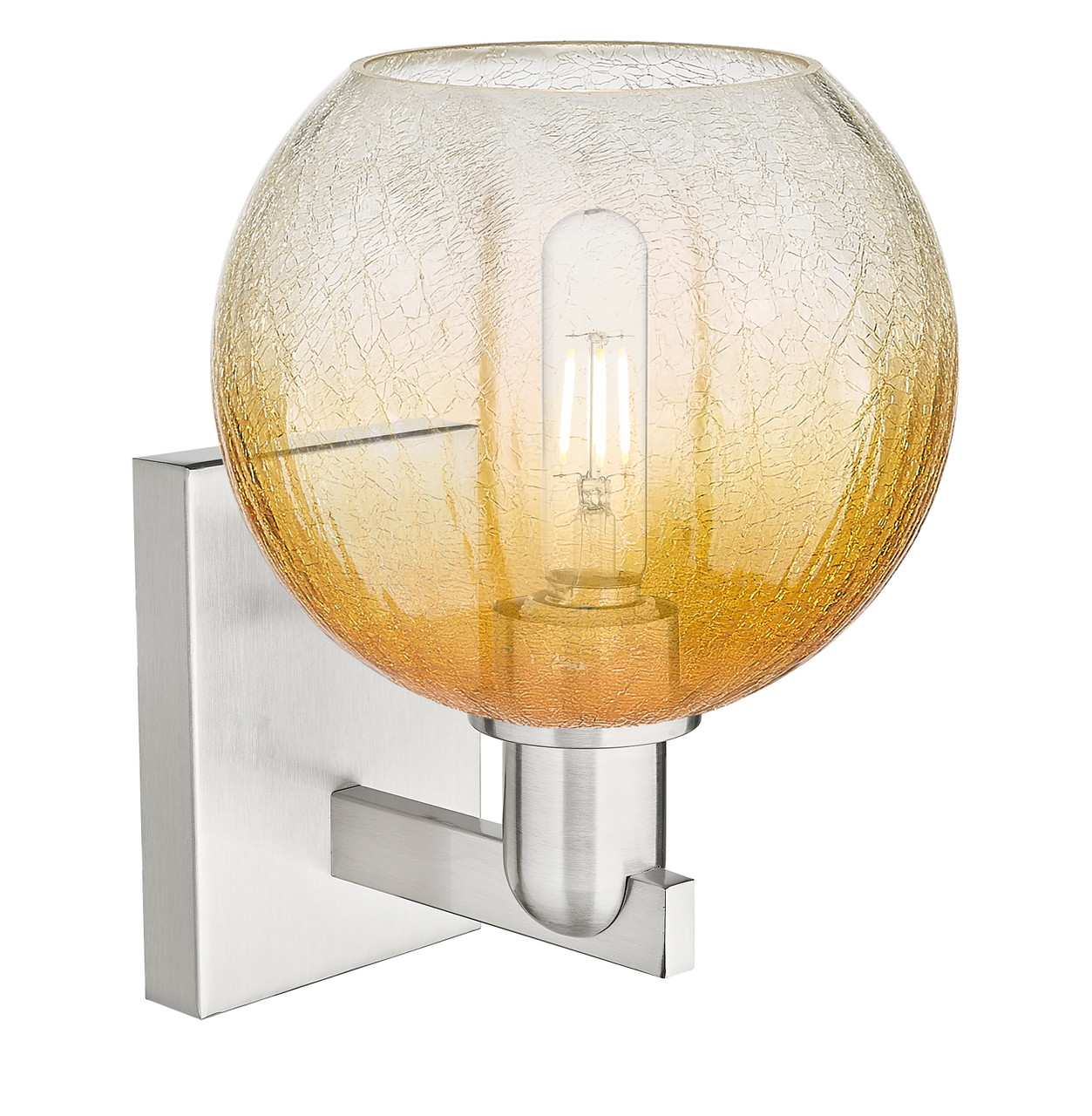 INNOVATIONS 716-1W-SN-G483-8AM Brookhaven Globe 1-Light Sconce Brushed Satin Nickel