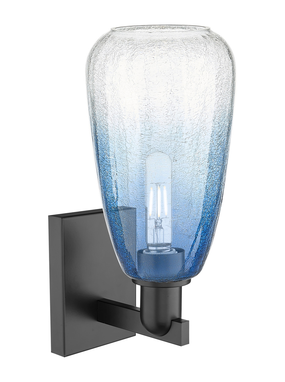 INNOVATIONS 716-1W-BK-G480-6SB Brookhaven Almond 1-Light Sconce Matte Black